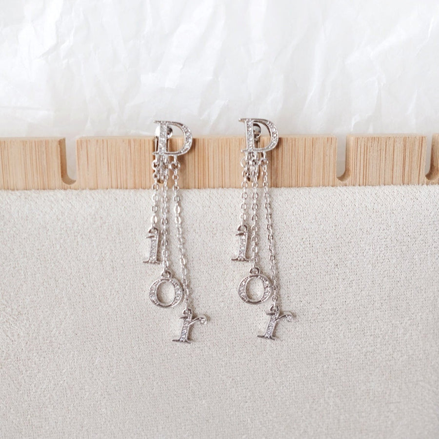 Dior vintage logo dangle earrings