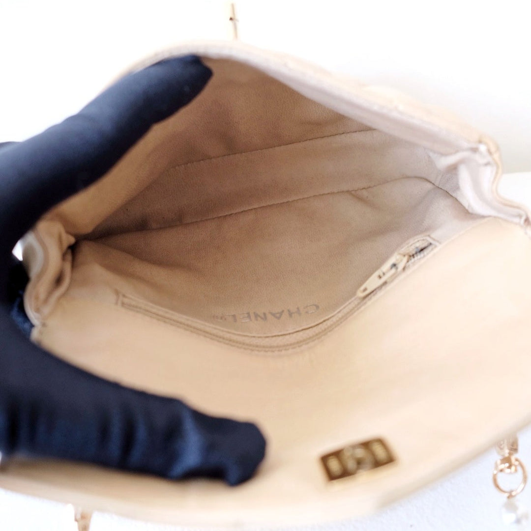 Chanel vintage quilted sheepskin CC belt bag
