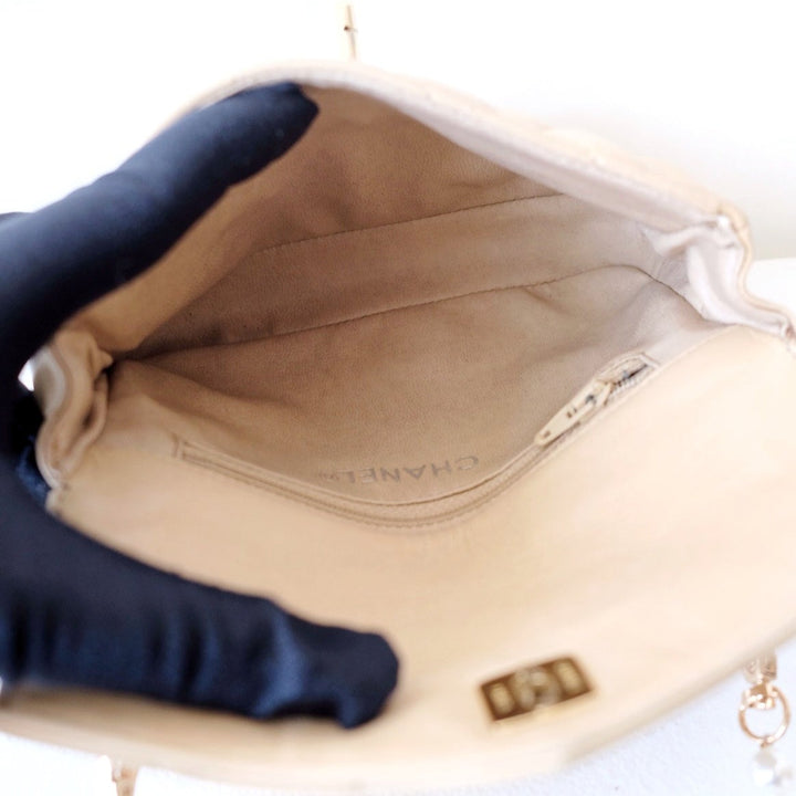 Chanel vintage quilted sheepskin CC belt bag