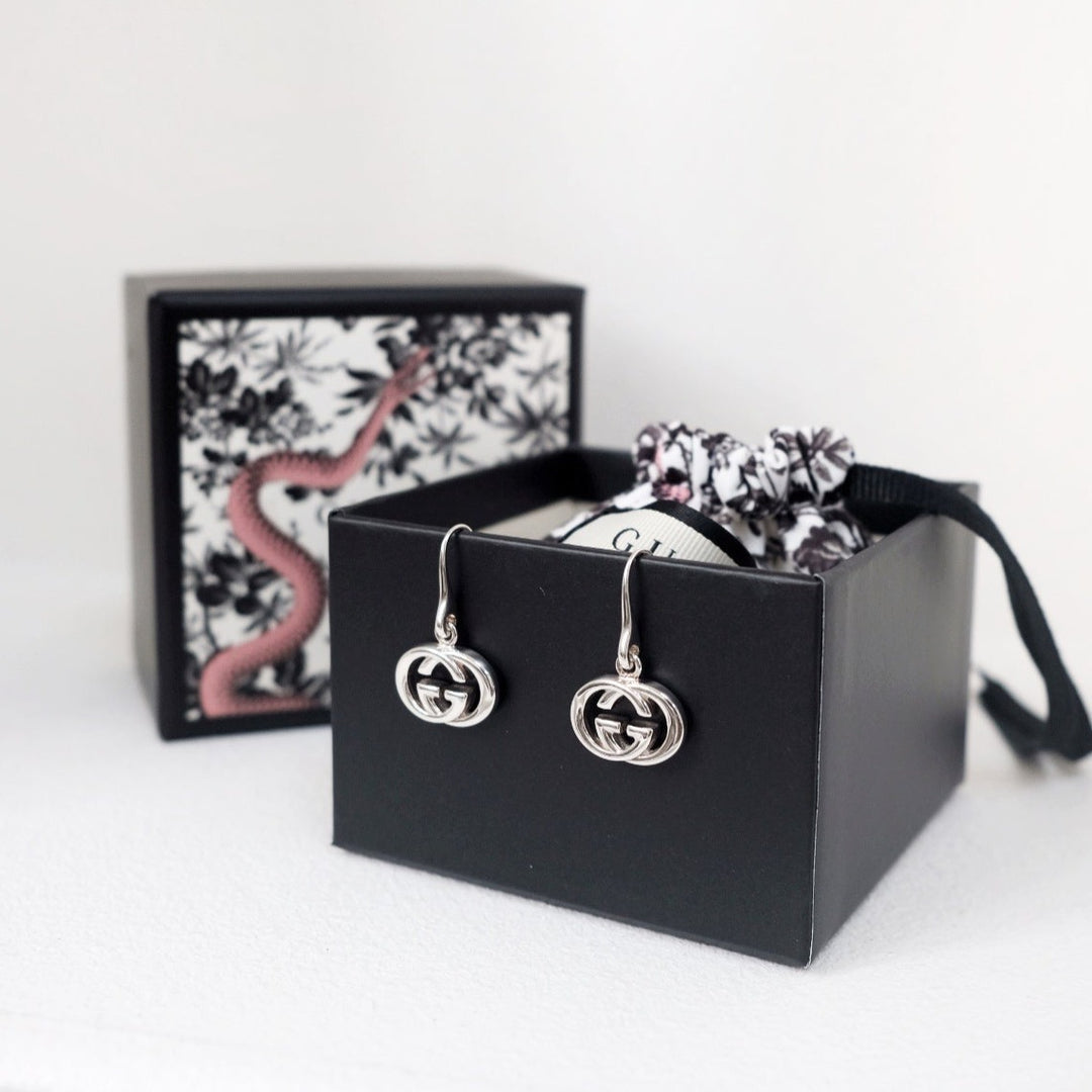 Gucci double G sterling silver drop Earrings