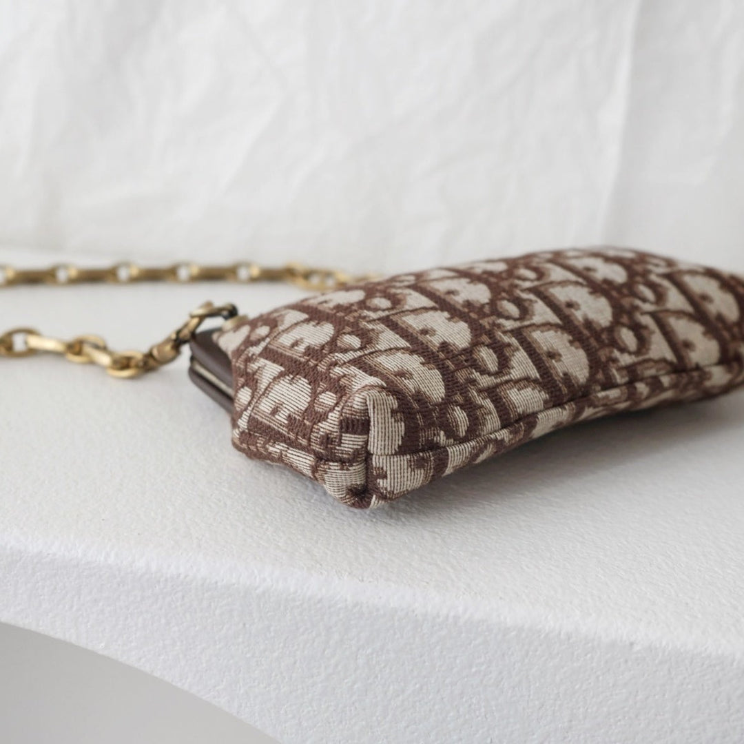 Dior vintage kiss-lock clutch bag+chain