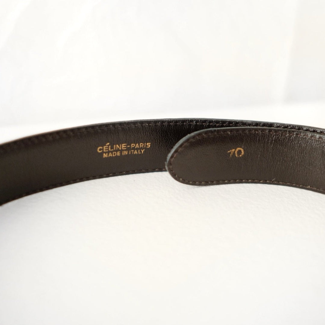 Celine vintage horse carriage leather belt brown