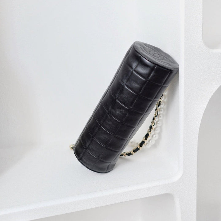 Chanel vintage chocolate bar cc cylinder bag