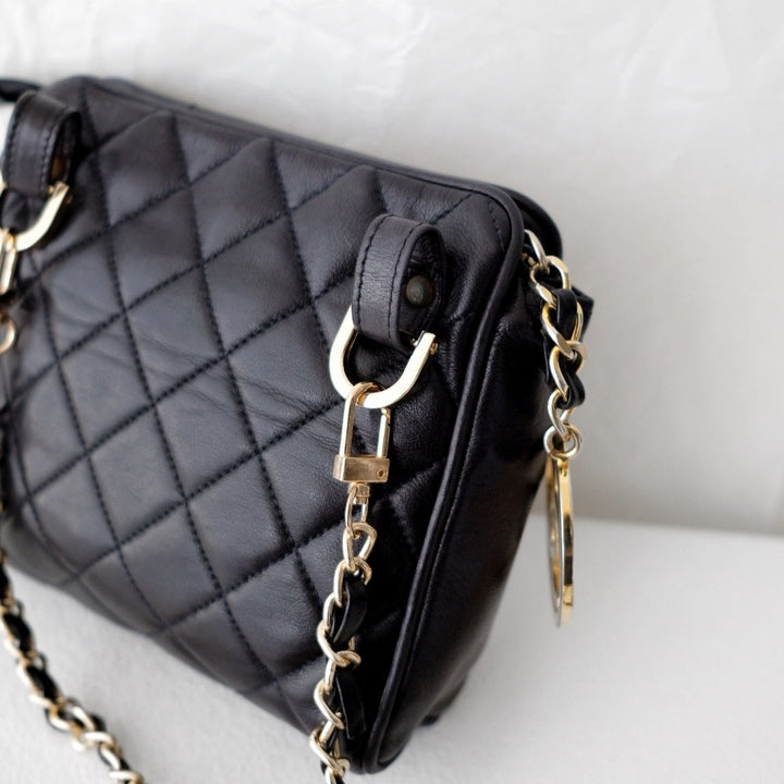 Chanel vintage quilted sheepskin CC belt bag