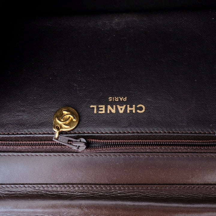 Chanel vintage box leather flap chain bag