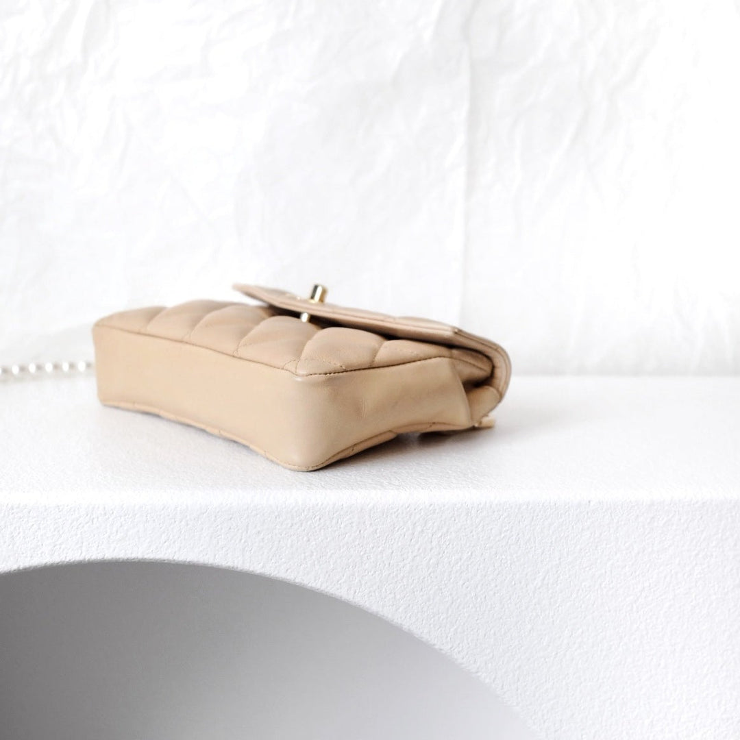 Chanel vintage quilted sheepskin CC belt bag