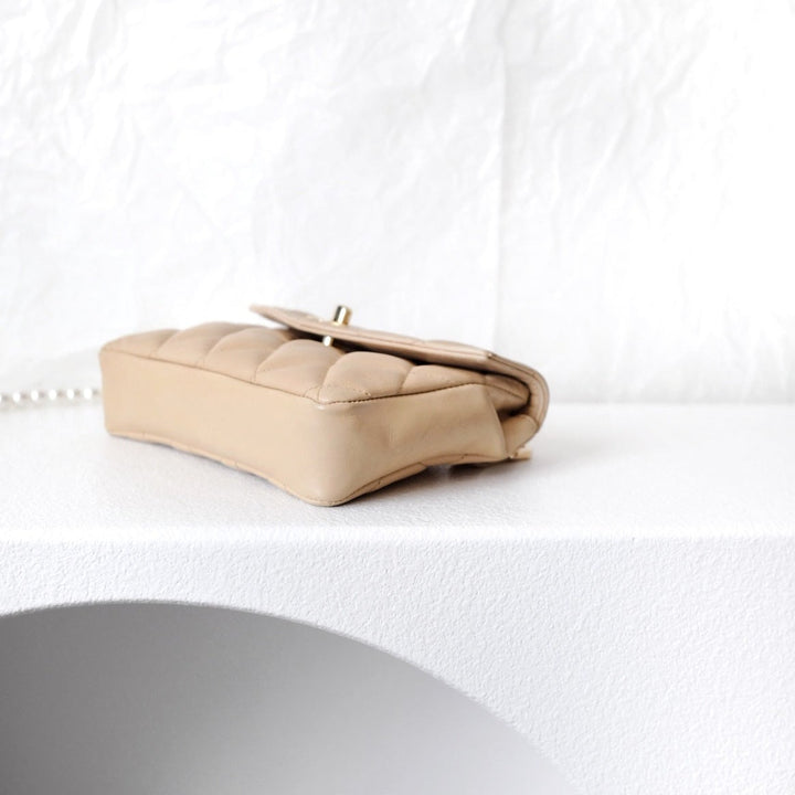 Chanel vintage quilted sheepskin CC belt bag
