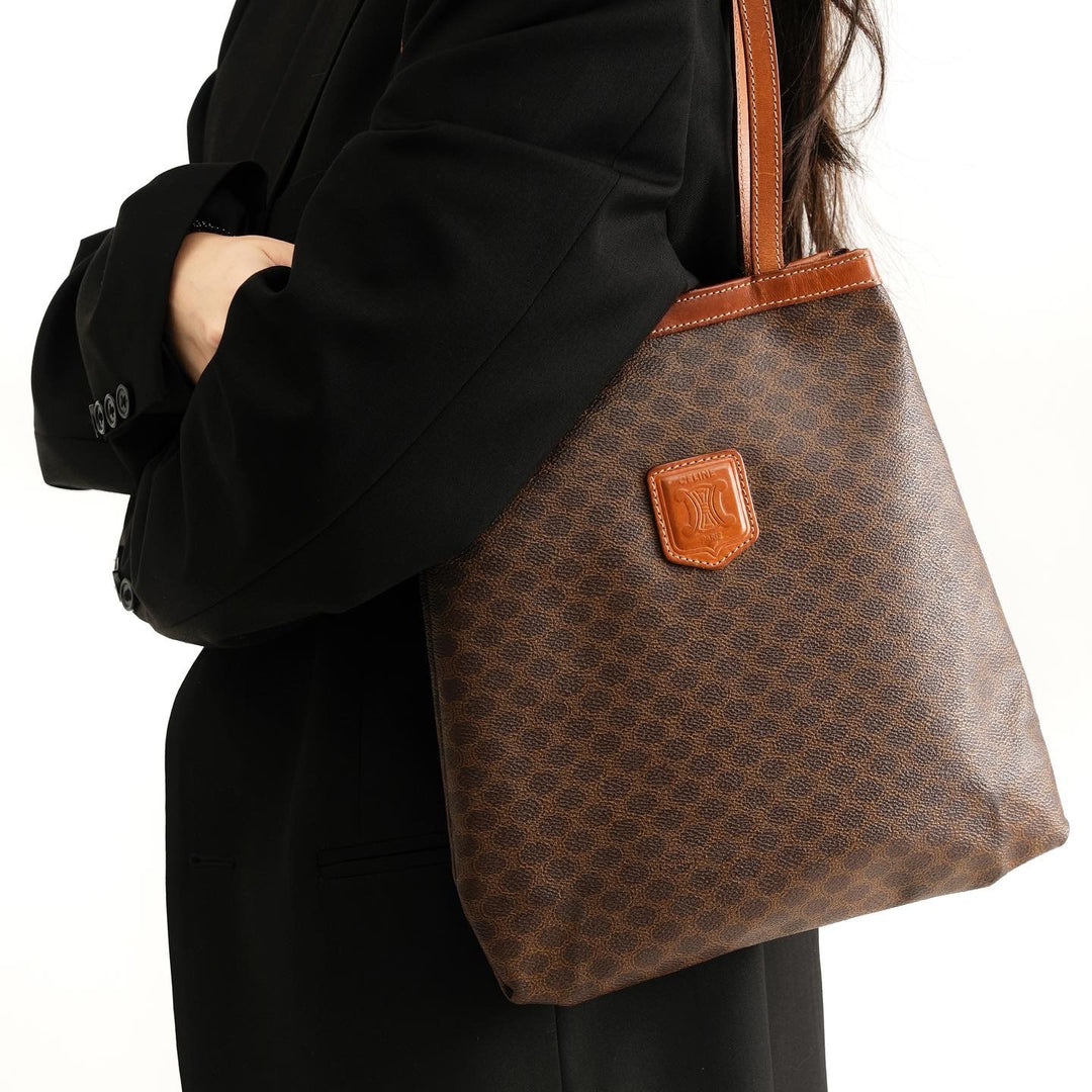 Celine macadam brown pvc leather tote bag