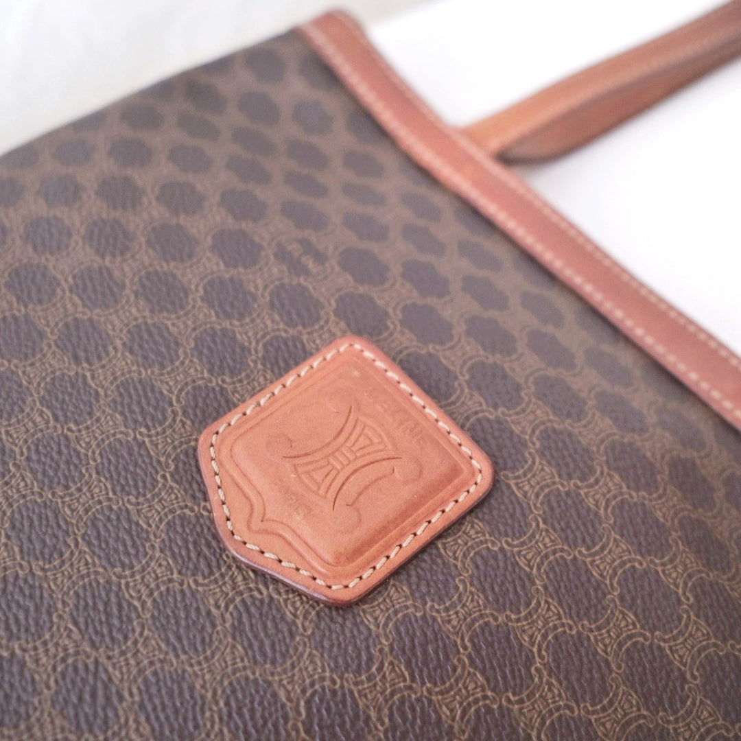 Celine macadam brown pvc leather tote bag
