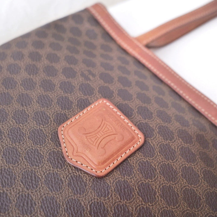 Celine macadam brown pvc leather tote bag