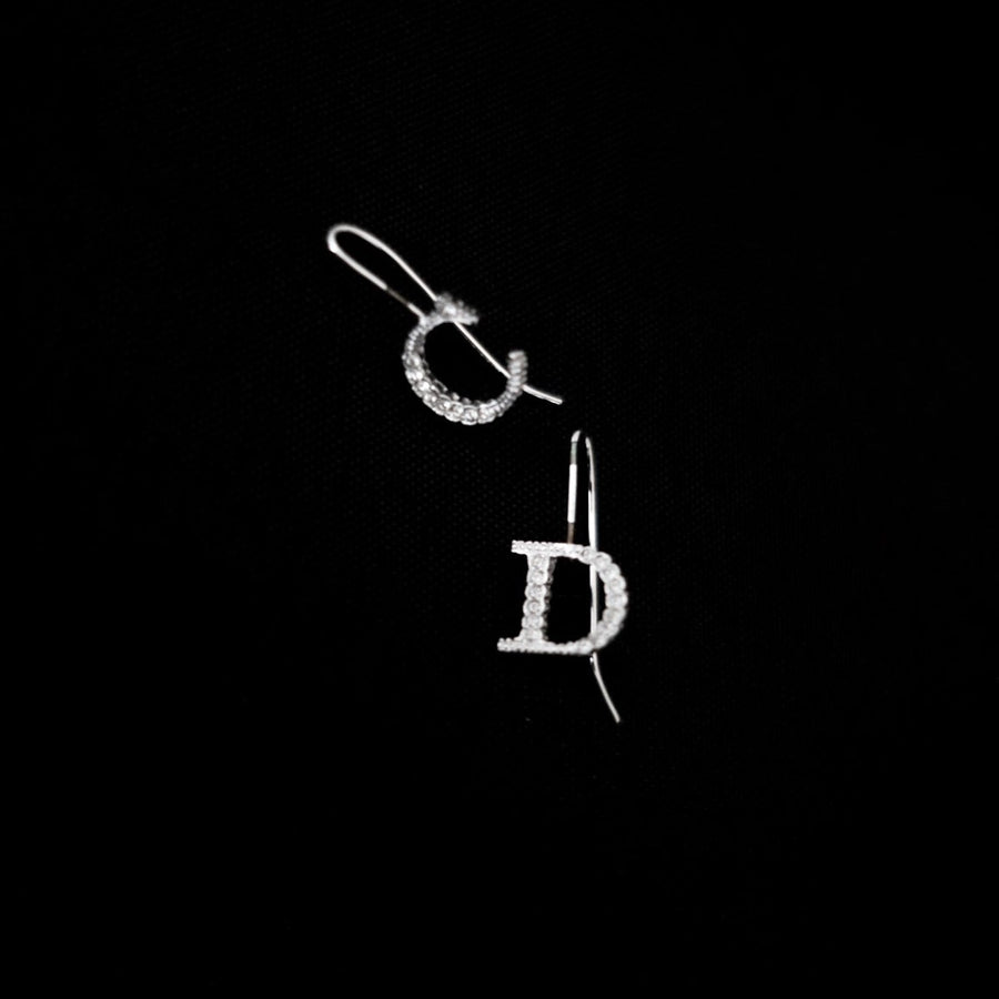 Dior silver CD earrings