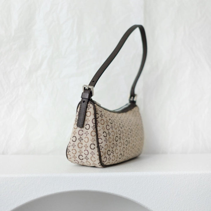 Celine canvas leather shoulder bag