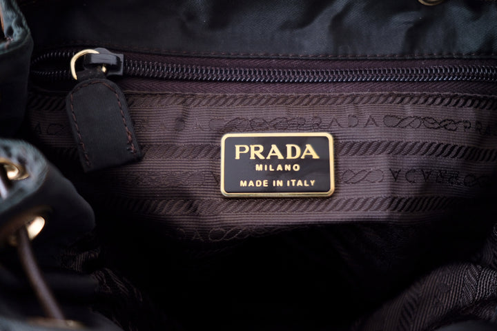 Prada matelasse nylon leather backpack