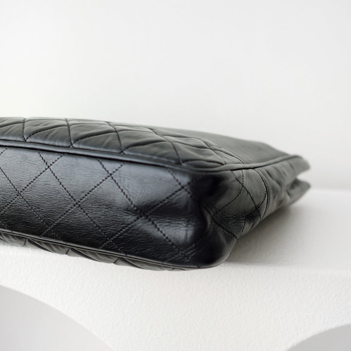 Chanel matelasse quilted black vintage shoulder tote