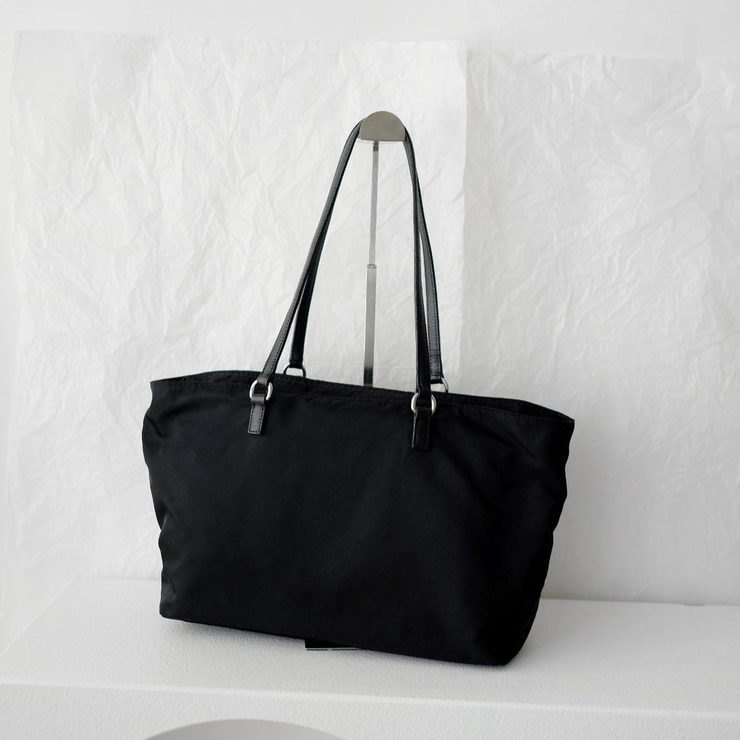 Prada nylon tote bag with keychain