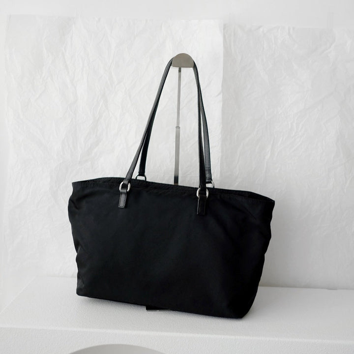 Prada nylon tote bag with keychain