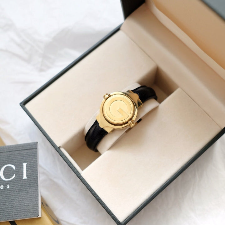 Gucci vintage gold swivel-twirl wristwatch
