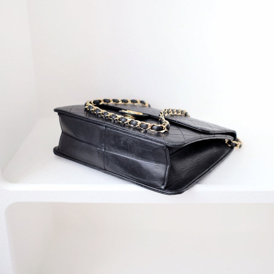 Chanel vintage black classic flap chain bag