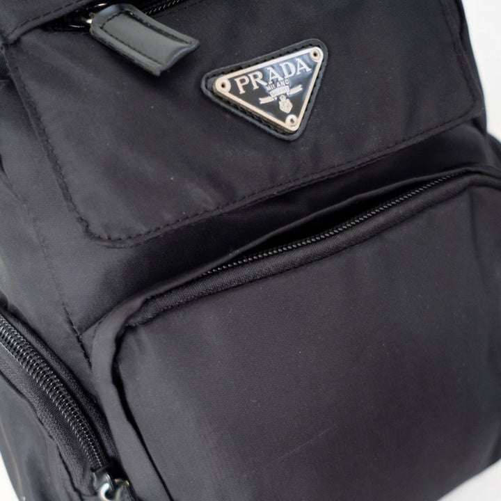 Prada drawstring tessuto black  backpack