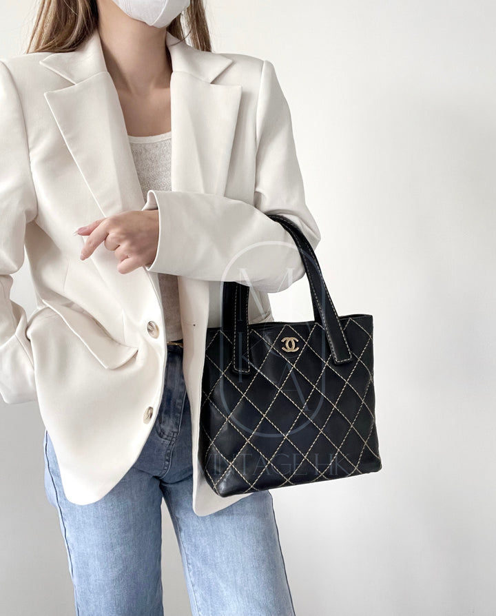 Chanel wild stitch cc tote bag