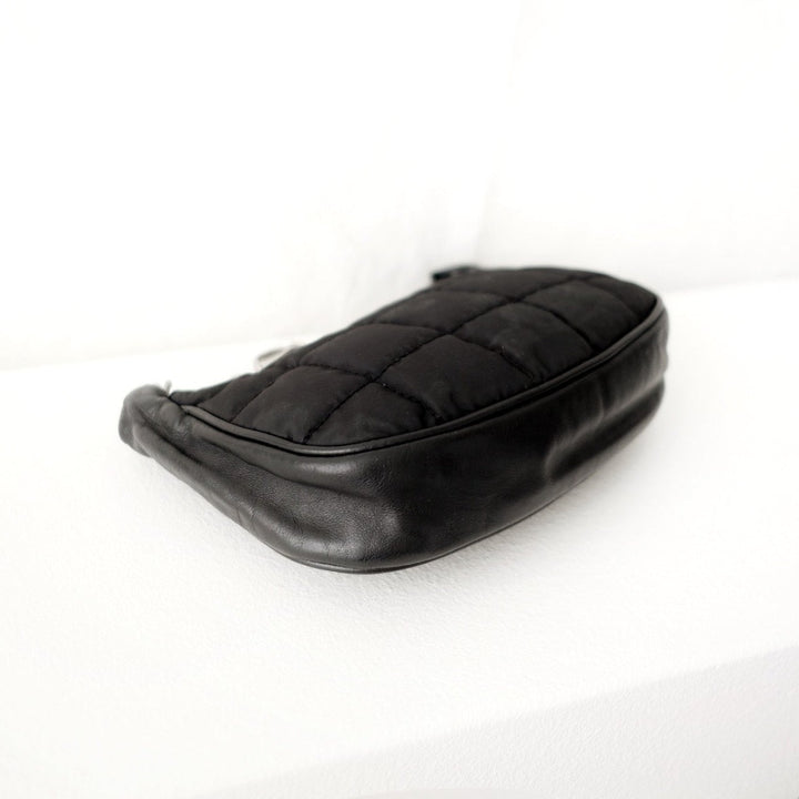 Chanel black chocolate bar nylon pochette