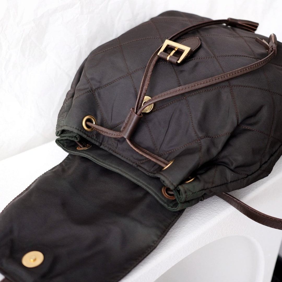 Prada matelasse nylon leather backpack