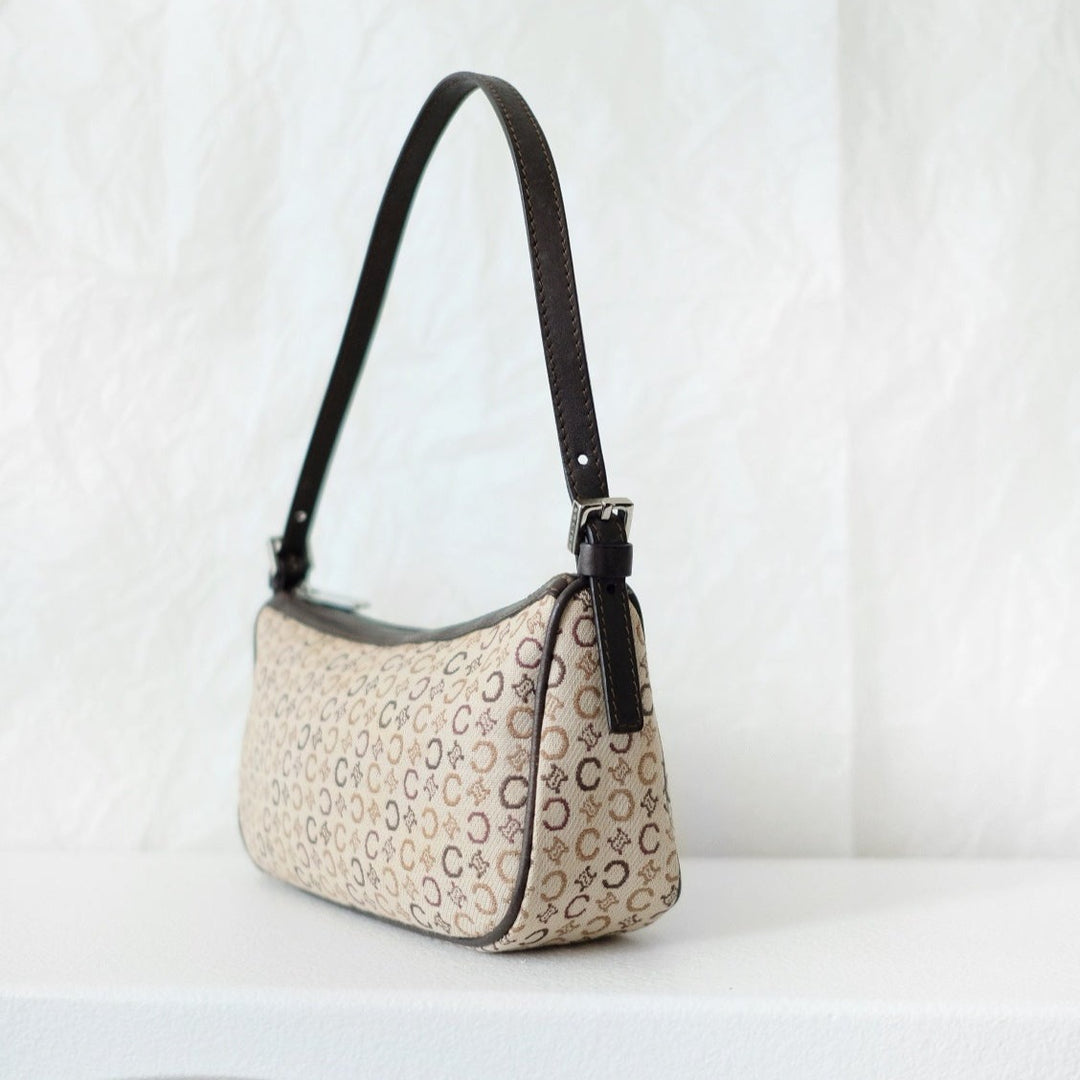 Celine canvas leather shoulder bag