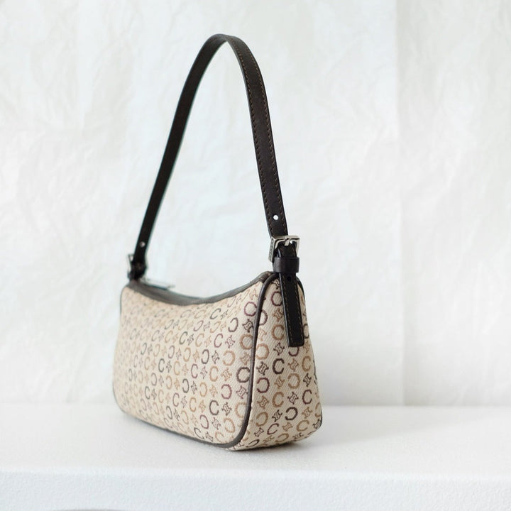 Celine canvas leather shoulder bag