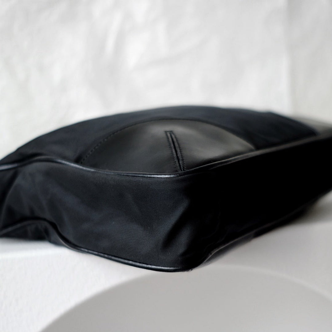 Prada vintage nylon and leather tote bag