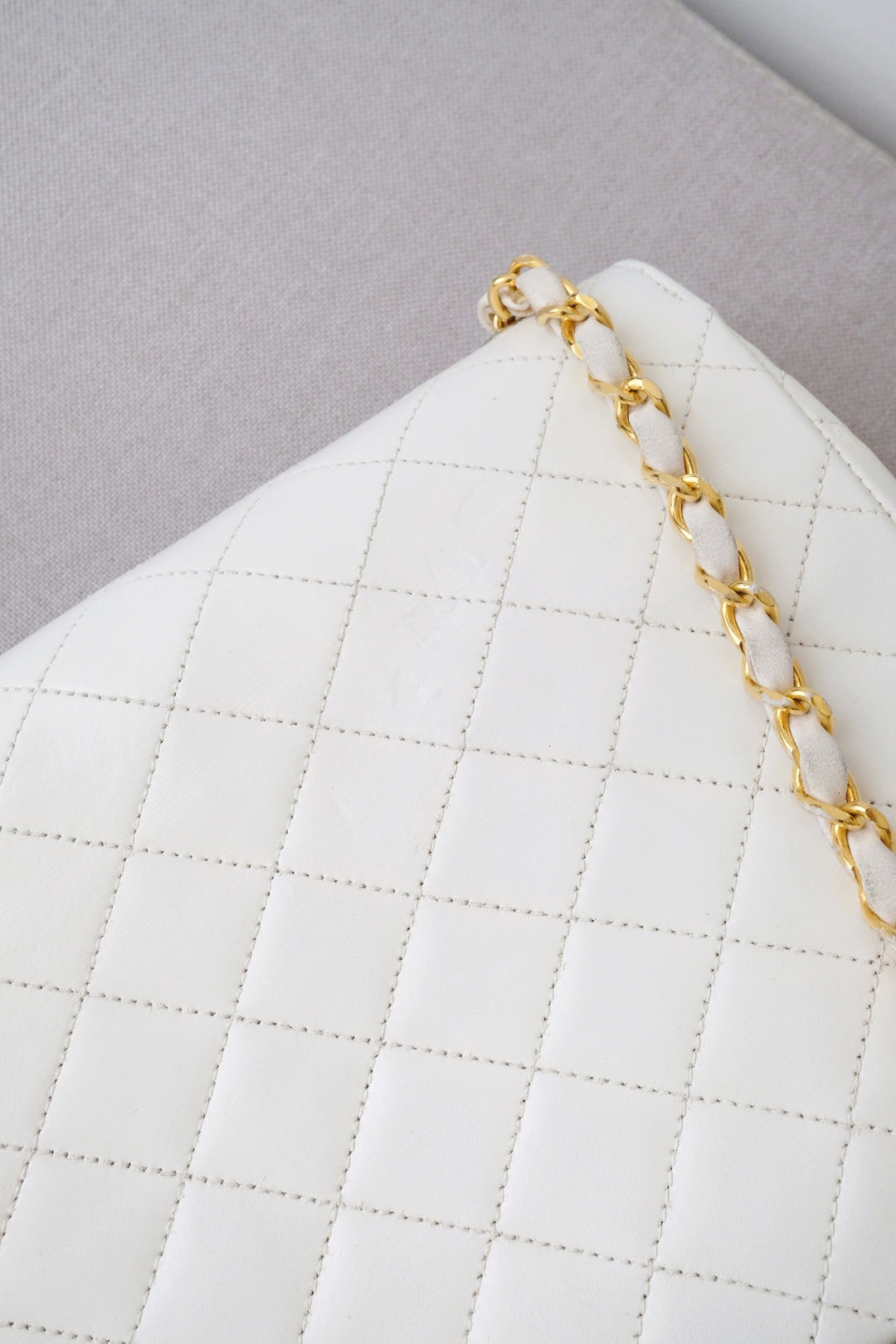Chanel vintage triangle classic flap chain bag