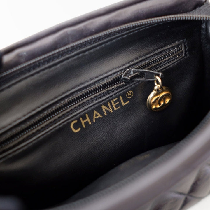 Chanel vintage quilted sheepskin CC belt bag