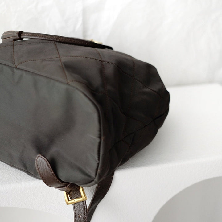 Prada matelasse nylon leather backpack