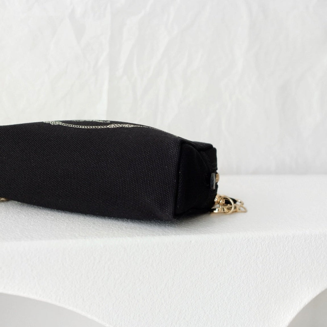 Prada denim clutch+chain