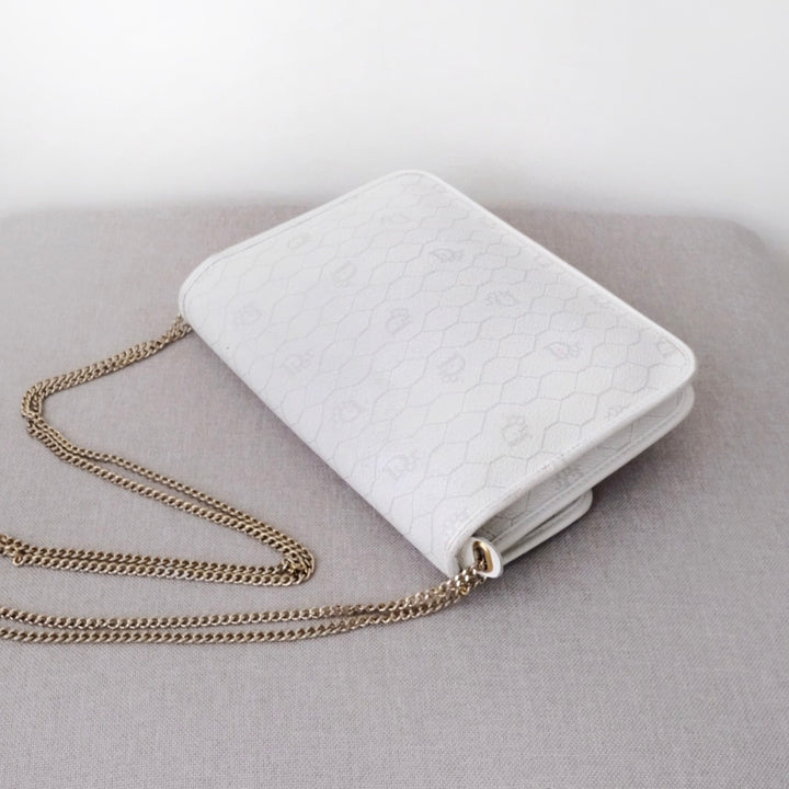 Dior vintage honeycomb pvc chain shoulder bag