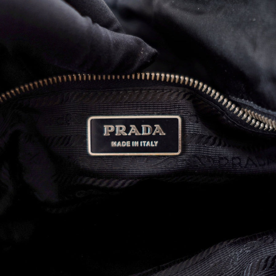 Prada vintage nylon and leather tote bag