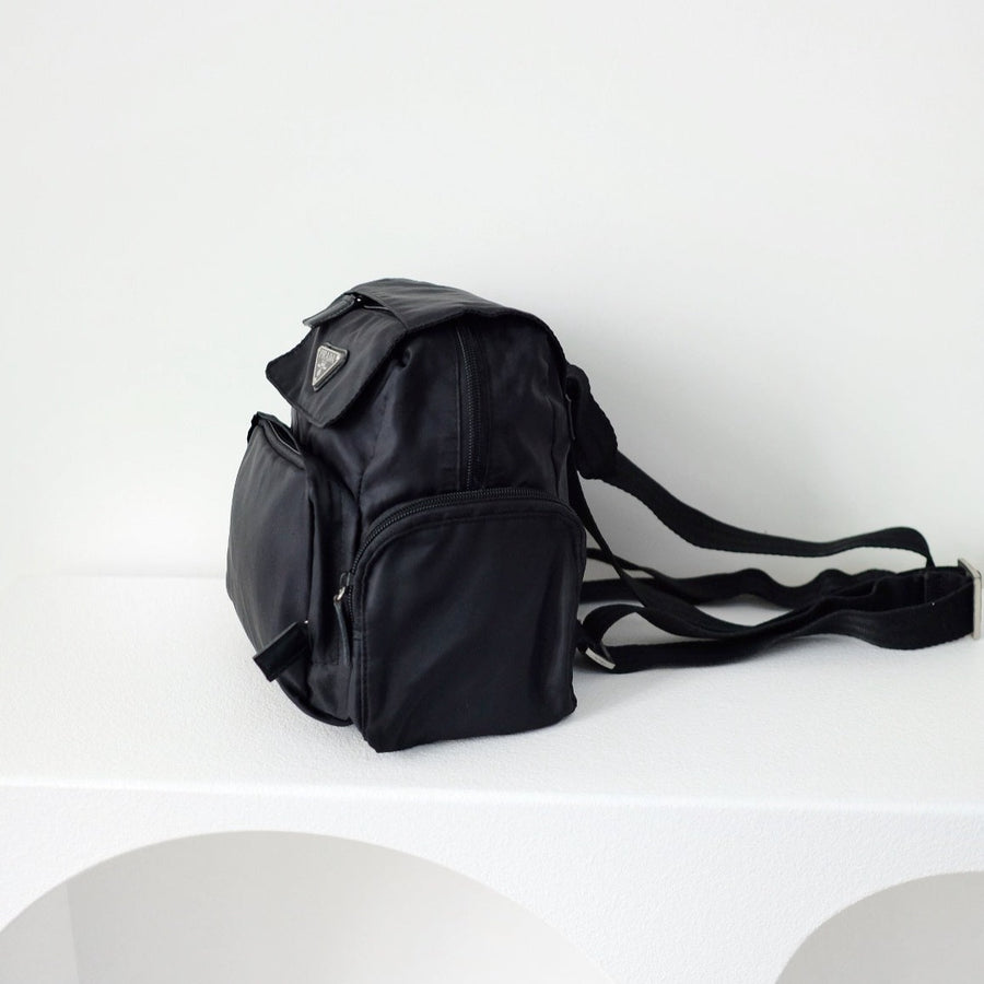 Prada drawstring tessuto black  backpack