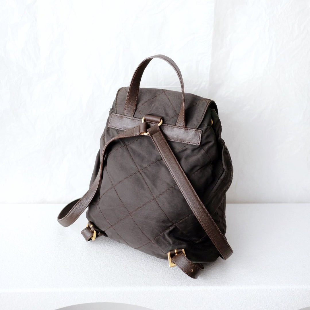 Prada matelasse nylon leather backpack