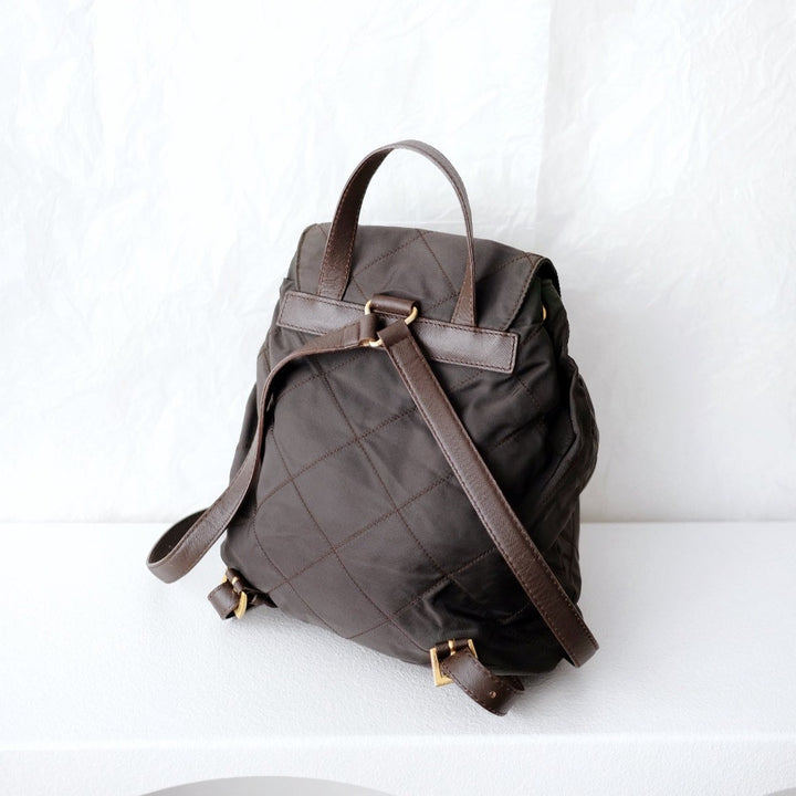 Prada matelasse nylon leather backpack