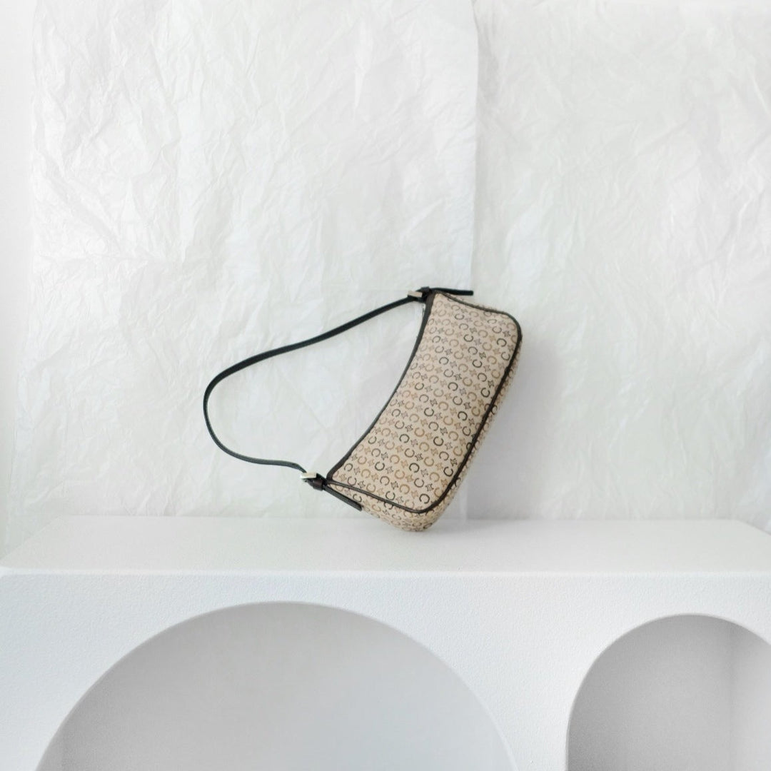 Celine canvas leather shoulder bag