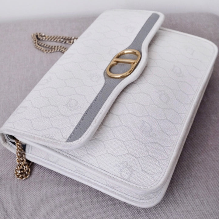 Dior vintage honeycomb pvc chain shoulder bag