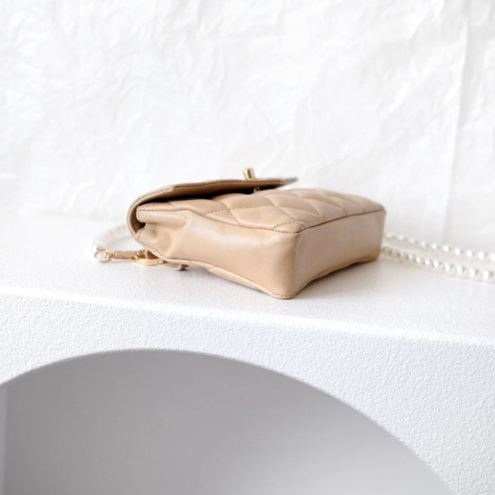 Chanel vintage quilted sheepskin CC belt bag