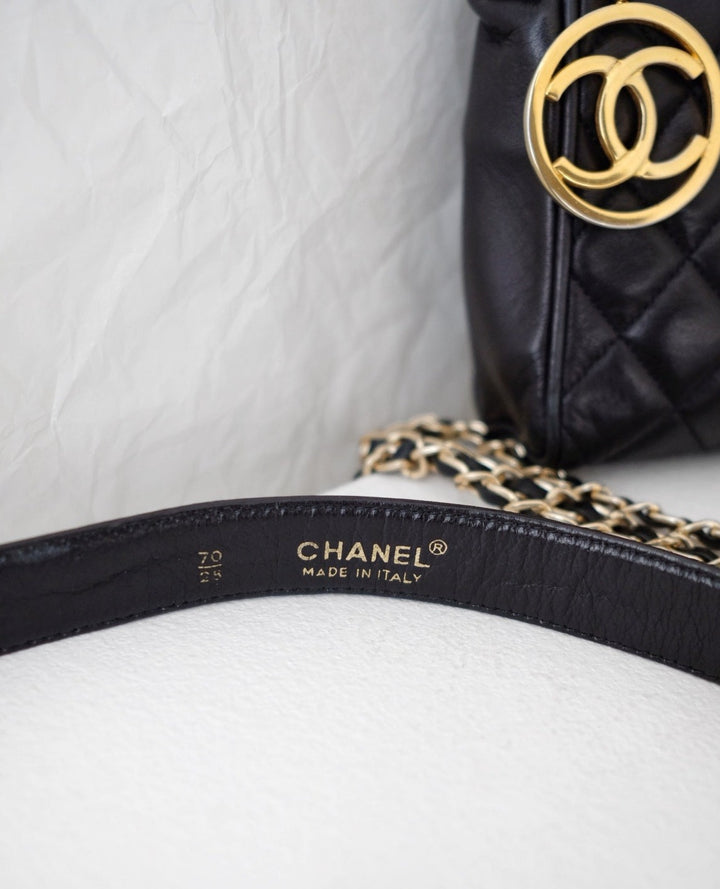 Chanel vintage quilted sheepskin CC belt bag