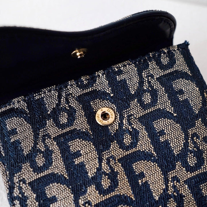 Dior saddle trotter bi-fold wallet navy