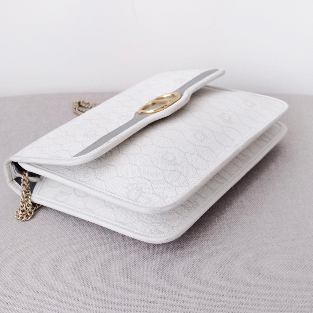 Dior vintage honeycomb pvc chain shoulder bag