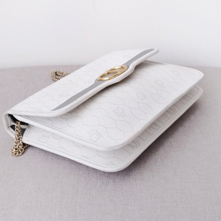 Dior vintage honeycomb pvc chain shoulder bag