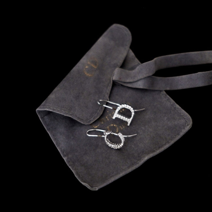 Dior silver CD earrings