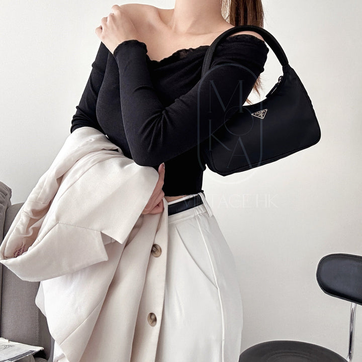 Prada nylon hobo bag