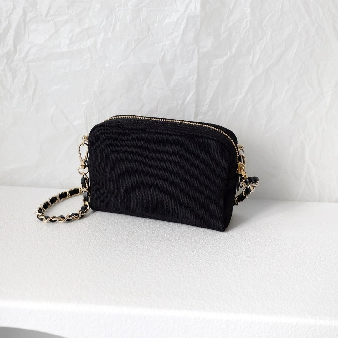 Prada denim clutch+chain