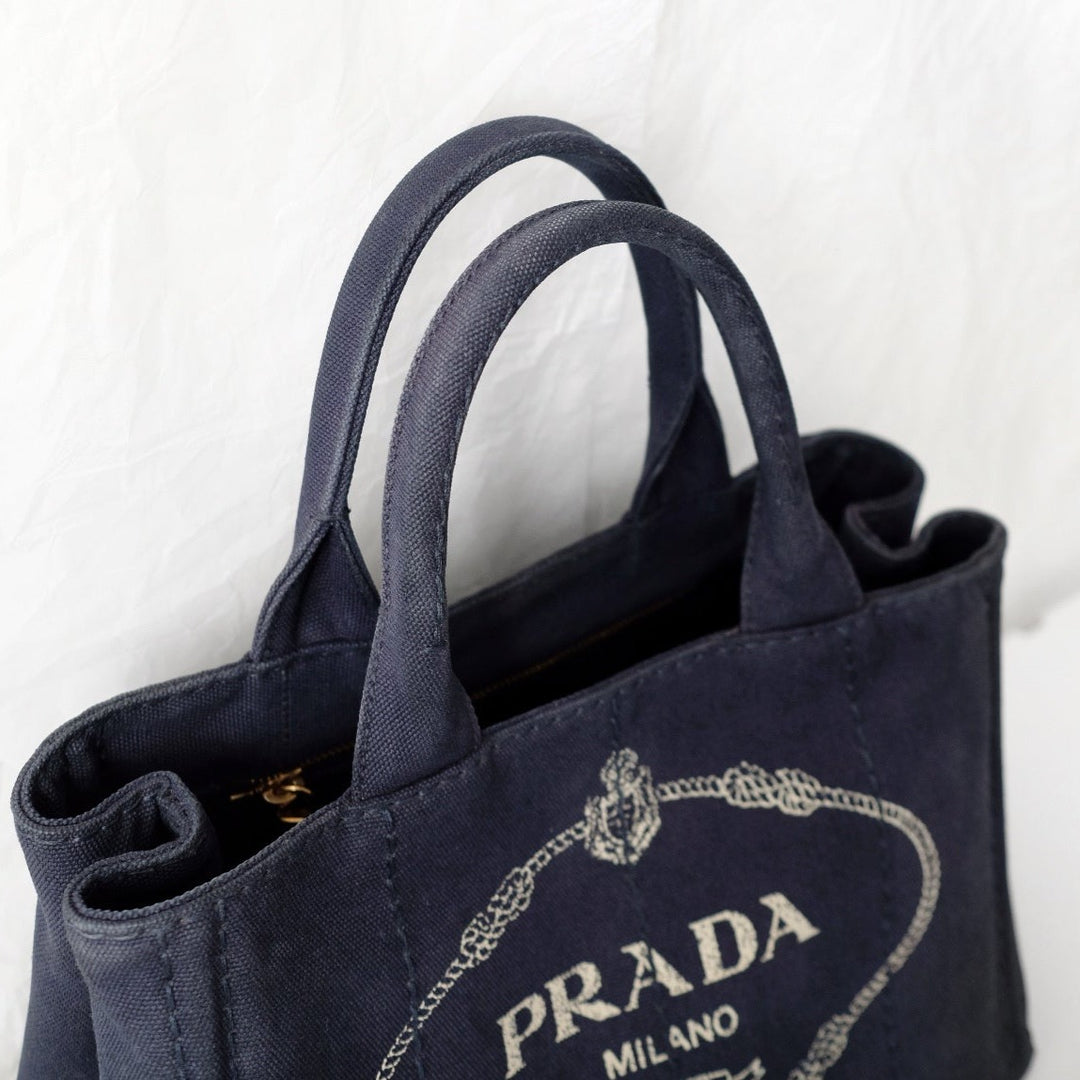 Prada canapa 2way denim shoulder hand bag