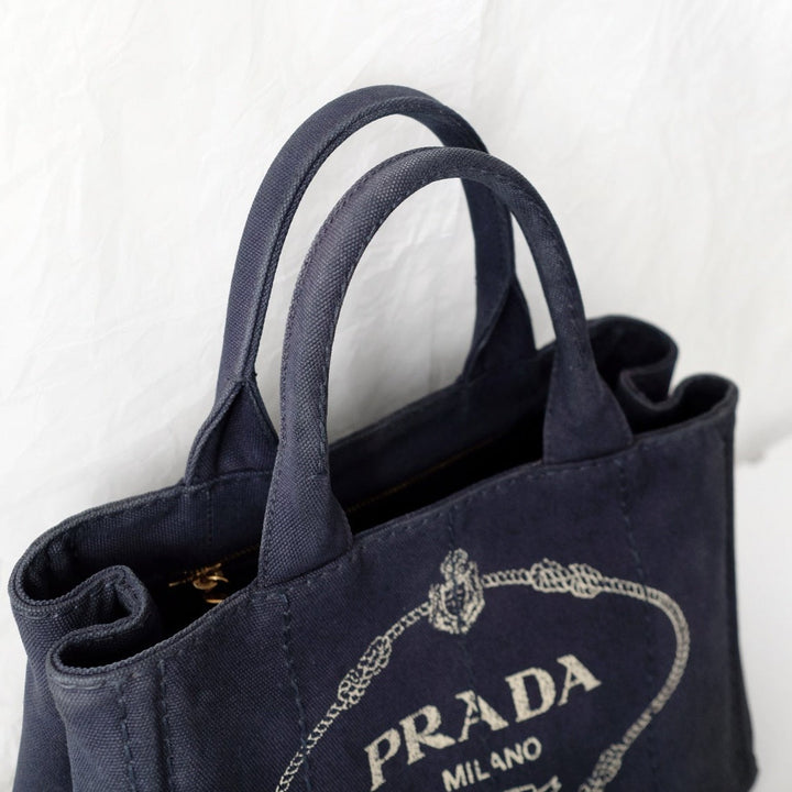 Prada canapa 2way denim shoulder hand bag